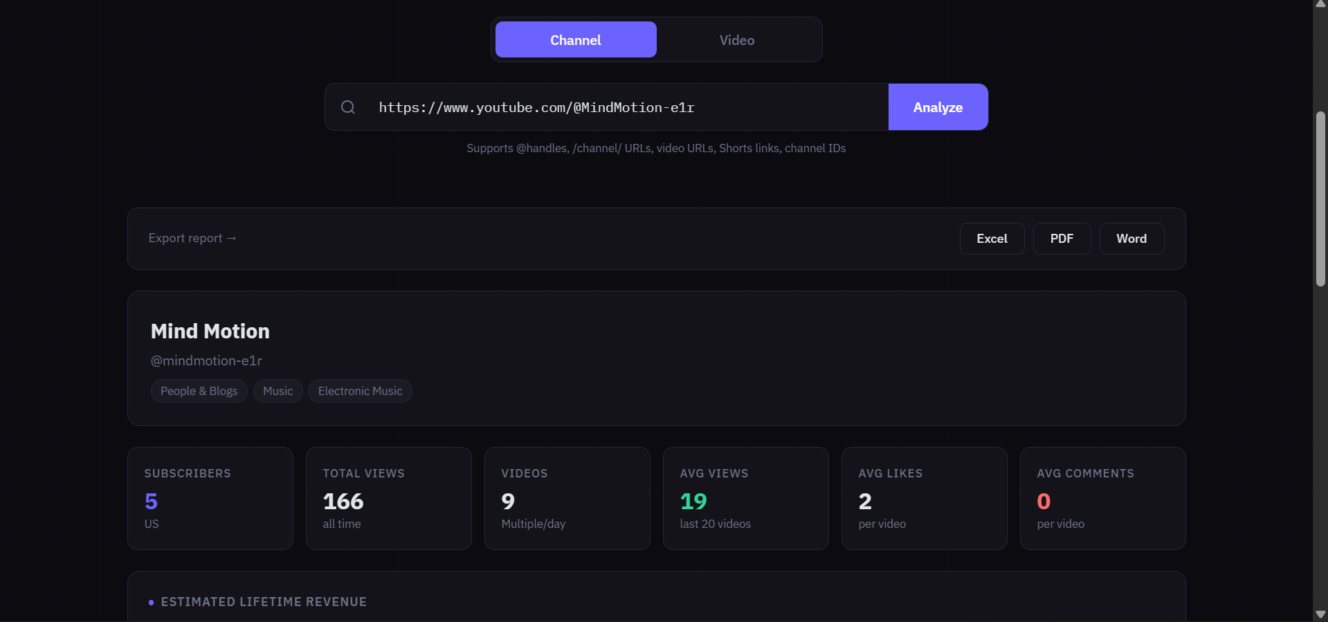 YT Research screenshot